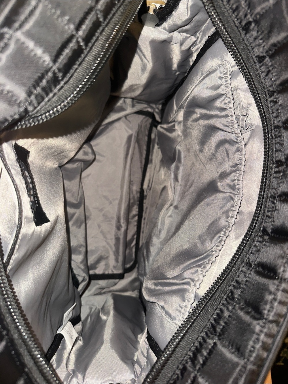 LUG PUDDLEJUMPER- Black Quilted Nylon Shoulder Tote with Multiple Pockets - Picture 12 of 15